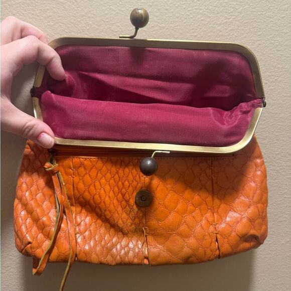 Jessica Simpson Textured Orange Clutch - Picture 2 of 2